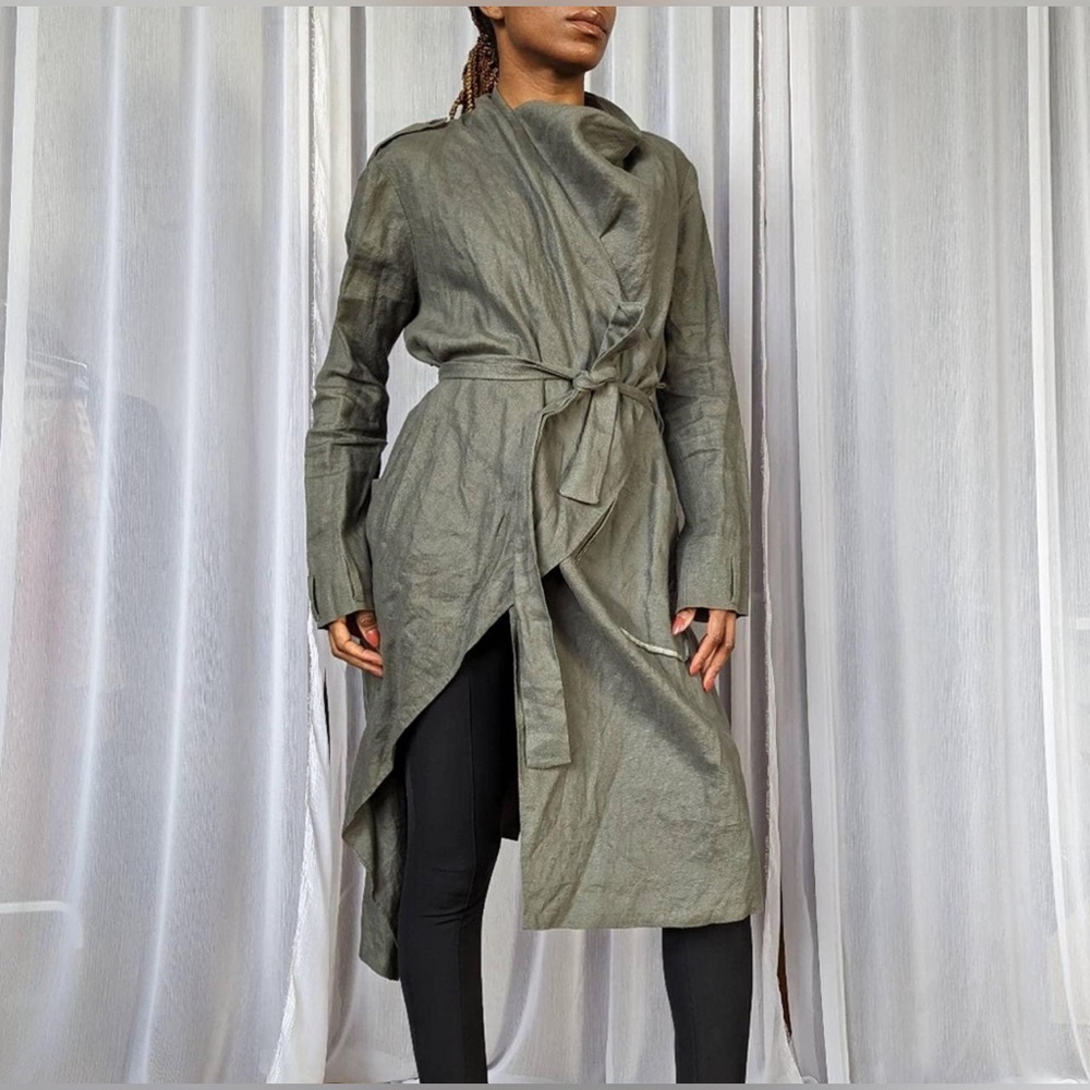 NWT Women's Oversized Trench Coat - Laura Siegel | Size M Sage Green $366 Orig